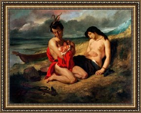 The Natchez Framed Prints - The Natchez by Ferdinand Victor Eugene Delacroix