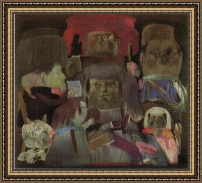 Mantegna Framed Prints - Bedroom of The Couple Hommage to Mantegna II by fernando botero