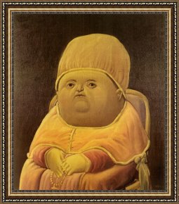 Raphael Framed Prints - Pope Leo X After Raphael by fernando botero