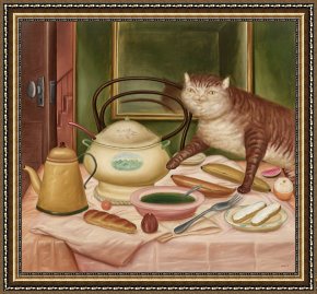 The Green Sail Framed Prints - Still Life with Green Soup by fernando botero