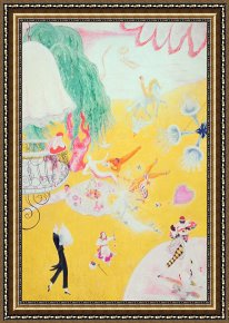 The Love Letter Framed Prints - Love Flight of a Pink Candy Heart by Florine Stettheimer