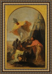 Sevilla Framed Paintings - Aparicion De San Isidoro Al Rey Fernando El Santo Ante Los Muros De Sevilla by Francisco De Goya