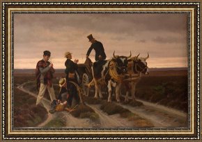 Walking The Plank Framed Paintings - Walking Trip. Jutland. by Frants Henningsen