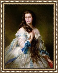 Portrait Framed Prints - Portrait of Madame Rimsky Korsakov by Franz Xaver Winterhalter