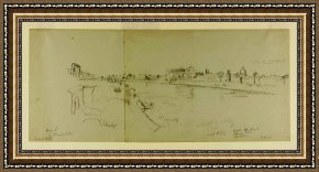 A Place Framed Prints - Drawing. Sketches From Rome. A. St. Peters And The Vatican Place Shown From The Northeast. B, C. ... by Frederic Edwin Church