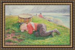 The Drummer Boy's Dream Framed Paintings - The Drummer Boy's Dream by Frederic James Shields