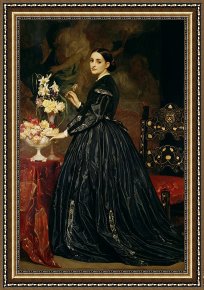 Mr And Mrs a Mosselman And Their Two Daughters Framed Paintings - Mrs James Guthrie by Frederic Leighton