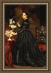 Mr And Mrs a Mosselman And Their Two Daughters Framed Paintings - Mrs. James Guthrie by Frederic Leighton