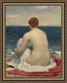Nudity Framed Paintings - Psamanthe by Frederic Leighton