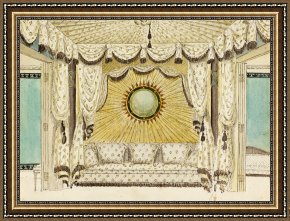 Royal Framed Prints - Design for Bed with Tented Alcove, Probably for The Prince of Wales's Bedroom Or Boudoir, Royal Pavi... by Frederick Crace
