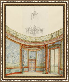 Royal Framed Prints - Design for The Decoration of The Saloon, The Royal Pavillion, Brighton by Frederick Crace