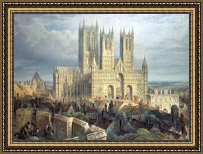 Song of The North Framed Prints - Lincoln Cathedral from the North West by Frederick Mackenzie