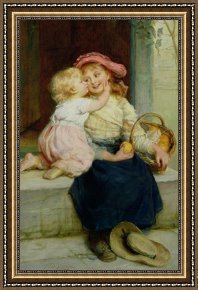 Cubist Nude Orange And Purple Framed Paintings - The Orange Seller by Frederick Morgan