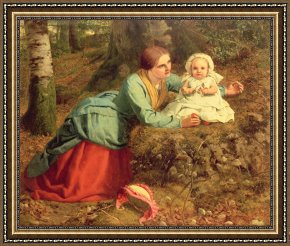 Leaves Framed Paintings - The Path Where The Brown Leaves Are Spread by Frederick Richard Pickersgill