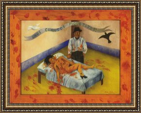 The Love Letter Framed Prints - A Few Small Nips Passionately in Love 1935 by Frida Kahlo