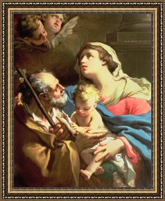 Disputation of The Holy Sacrament (la Disputa) [detail 10a] Framed Prints - The Holy Family by Gaetano Gandolfi