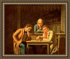 Pianist And Checker Players 1924 Framed Prints - The Checker Players by George Caleb Bingham