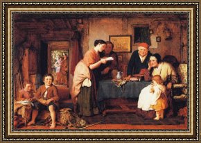 Cold Framed Paintings - As Cold Water Is to a Thirsty Soul, So Is Good News From a Far Country by George Smith