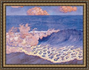 Waves, Framed Prints - Blue Seascape Wave Effect by Georges Lacombe