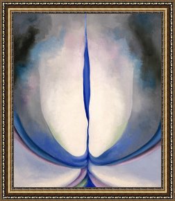 The Inferno, Canto 8, Lines 2729 Soon As Both Embark Framed Prints - Blue Line by Georgia O'keeffe
