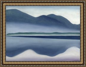 Reflections of Portofino Framed Prints - Lake George Formerly Reflection Seascape by Georgia O'keeffe