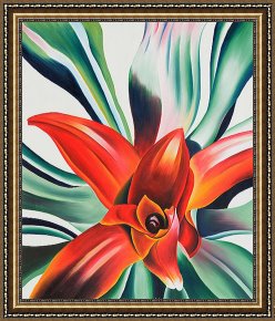 Leaves Framed Paintings - Leaves of a Plant by Georgia O'keeffe