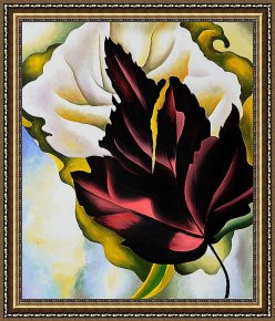 Leaves Framed Paintings - Pattern Leaves by Georgia O'keeffe