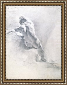 Males Nudes in a Seated Tug-of-war Framed Paintings - Study of a male nude by Giambattista Piazzetta