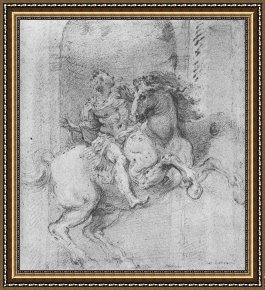 Lorenzo Framed Prints - Study for The Equestrian Monument of Constantine The Great"" by Gian Lorenzo Bernini