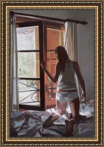 Arta-mallorca Framed Paintings - Early Morning Villa Mallorca by Gillian Furlong