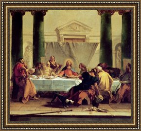 The Last Supper Framed Prints - The Last Supper by Giovanni Battista Tiepolo