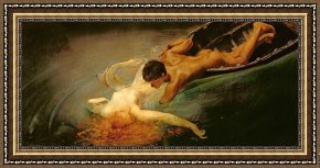 The Green Sail Framed Prints - Green Abyss by Giulio Aristide Sartorio