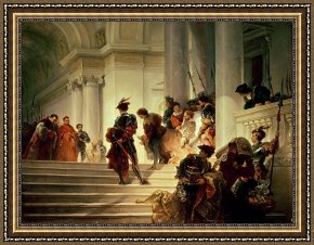Lorenzo Framed Prints - Cesare Borgia leaving the Vatican by Giuseppe Lorenzo Gatteri