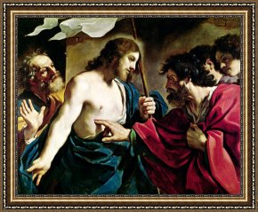 The Incredulity of Saint Thomas Framed Paintings - The Incredulity of Saint Thomas by Guercino