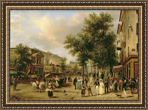 View of Delft Framed Paintings - View of Boulevard Montmartre by Guiseppe Canella