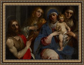 Holy Family with The Infant Saint John The Baptist And Saint Francis Framed Paintings - Madonna And Child With Saints John The Baptist With Mary Magdalene And Anne by Guiseppe Cesari