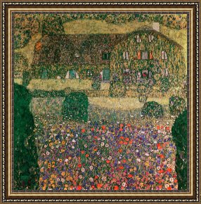 House Framed Prints - Country House by the Attersee by Gustav Klimt