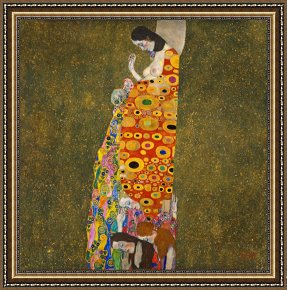 Beacon of Hope Framed Paintings - Hope Ii Lady by Gustav Klimt