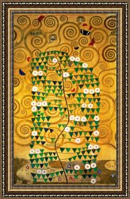 Tree Framed Prints - Tree of Life Stoclet Frieze by Gustav Klimt