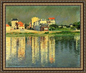 Seine Framed Paintings - Banks of the Seine at Argenteuil by Gustave Caillebotte