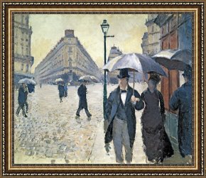 Gustave Framed Prints - Paris a Rainy Day by Gustave Caillebotte