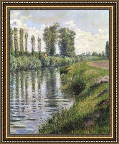Seine Framed Paintings - Small Branch Of The Seine At Argenteuil by Gustave Caillebotte