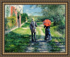 Path Framed Prints - The Path Uphil by Gustave Caillebotte