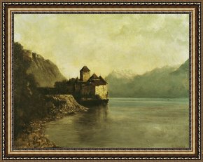 Gustave Framed Prints - Chateau de Chillon by Gustave Courbet