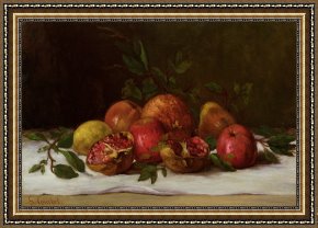 Gustave Framed Prints - Still Life by Gustave Courbet