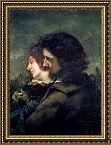 Gustave Framed Prints - The Happy Lovers by Gustave Courbet