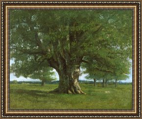 Gustave Framed Prints - The Oak of Flagey by Gustave Courbet