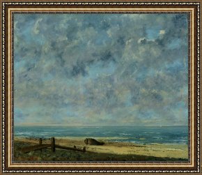 Gustave Framed Prints - The Sea by Gustave Courbet