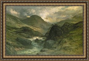 Gustave Dore Framed Prints - A Canyon by Gustave Dore