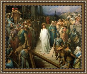 Leaves Framed Paintings - Christ Leaves his Trial by Gustave Dore